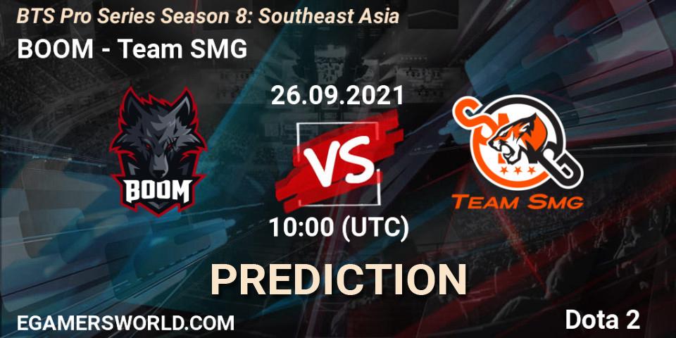 BOOM - Team SMG: ennuste. 26.09.2021 at 09:11, Dota 2, BTS Pro Series Season 8: Southeast Asia