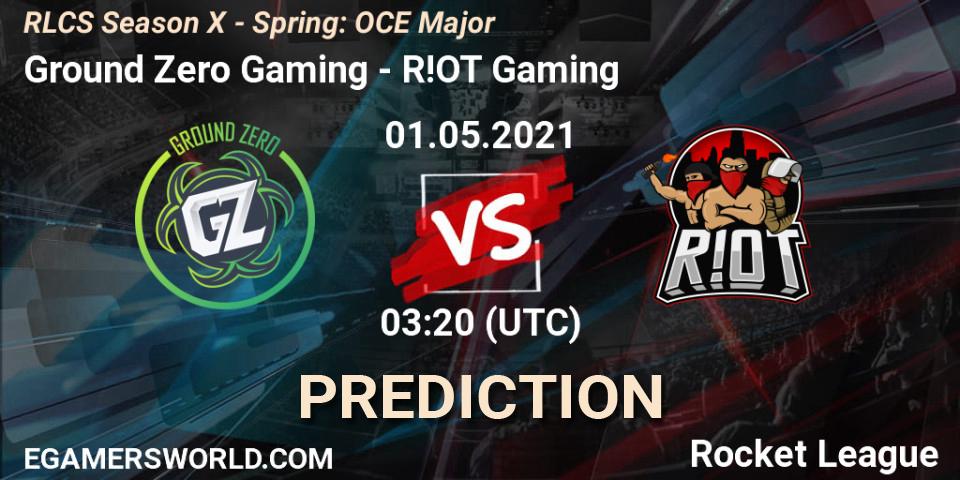 Ground Zero Gaming - R!OT Gaming: ennuste. 01.05.2021 at 03:10, Rocket League, RLCS Season X - Spring: OCE Major