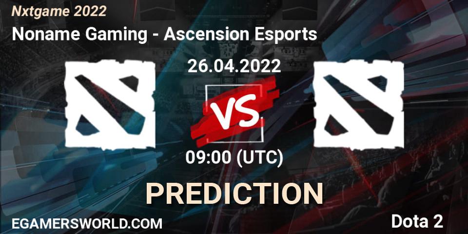 Noname Gaming - Ascension Esports: ennuste. 26.04.2022 at 09:01, Dota 2, Nxtgame 2022