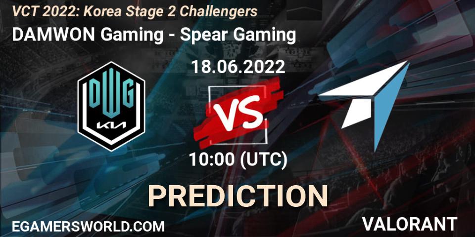 DAMWON Gaming - Spear Gaming: ennuste. 18.06.2022 at 10:50, VALORANT, VCT 2022: Korea Stage 2 Challengers