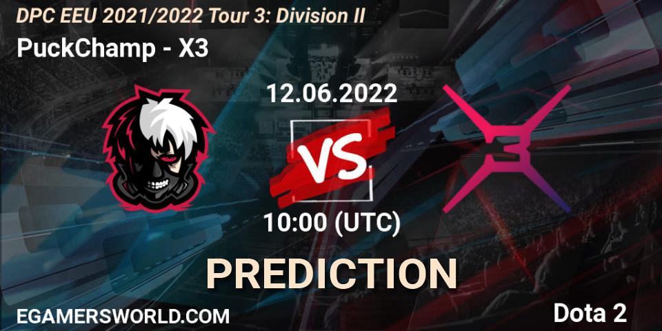 PuckChamp - X3: ennuste. 12.06.2022 at 10:00, Dota 2, DPC EEU 2021/2022 Tour 3: Division II