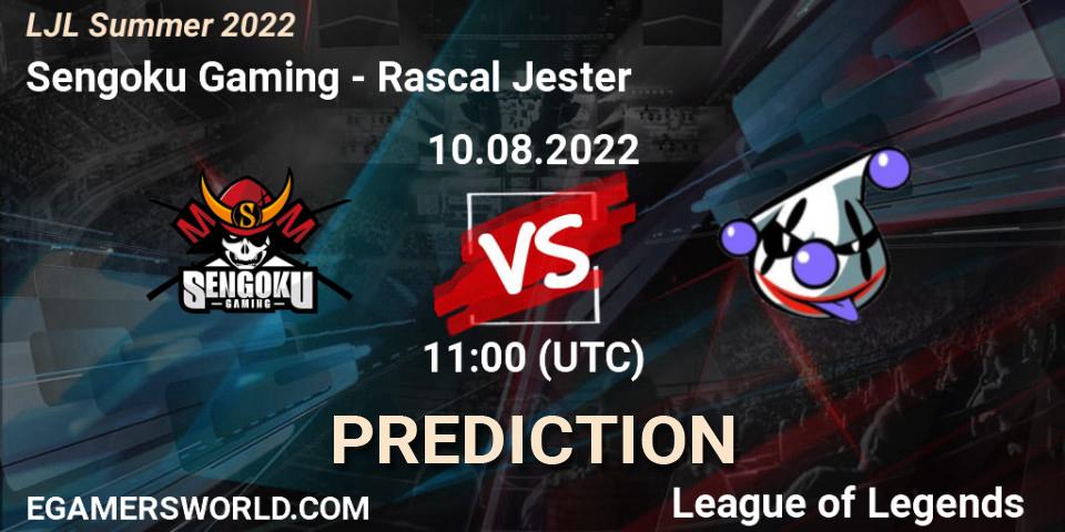 Sengoku Gaming - Rascal Jester: ennuste. 10.08.22, LoL, LJL Summer 2022