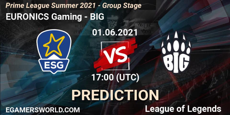 EURONICS Gaming - BIG: ennuste. 01.06.2021 at 16:00, LoL, Prime League Summer 2021 - Group Stage