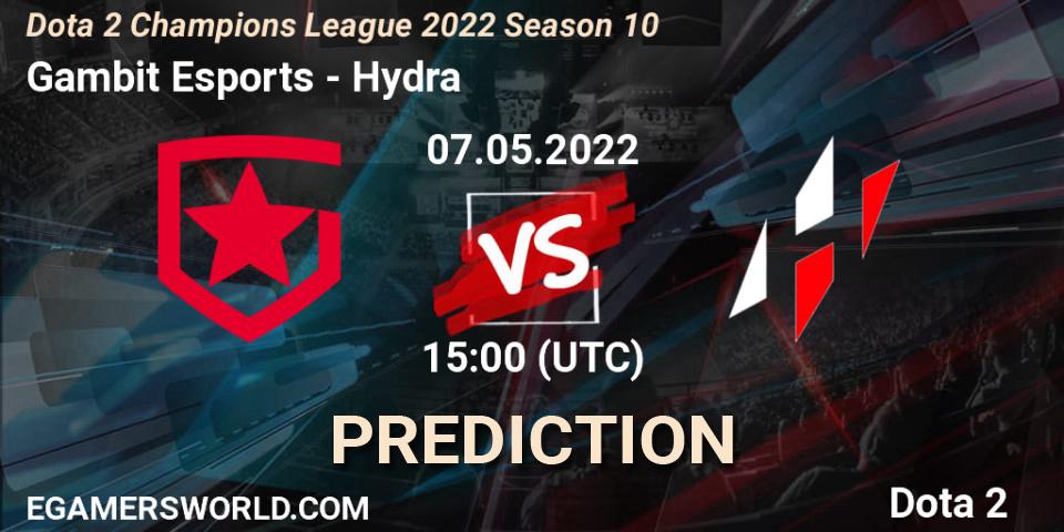 Gambit Esports - Hydra: ennuste. 07.05.2022 at 15:00, Dota 2, Dota 2 Champions League 2022 Season 10 