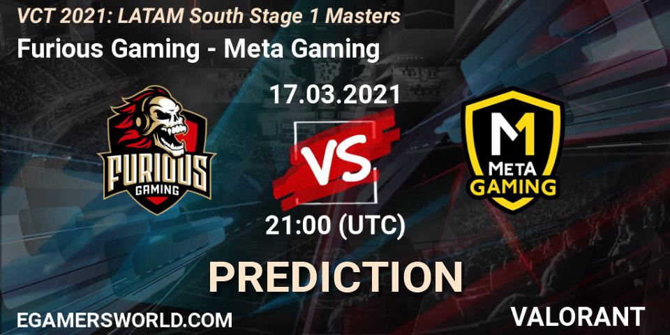Furious Gaming - Meta Gaming: ennuste. 17.03.2021 at 21:00, VALORANT, VCT 2021: LATAM South Stage 1 Masters