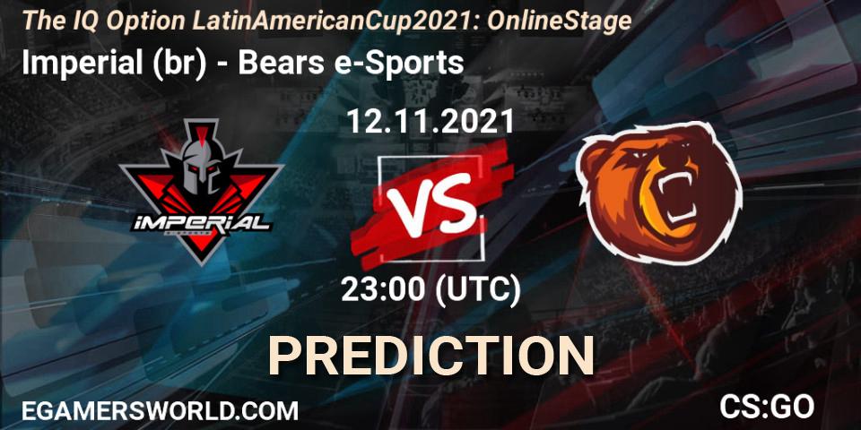 Imperial (br) - Bears e-Sports: ennuste. 12.11.2021 at 23:00, Counter-Strike (CS2), The IQ Option Latin American Cup 2021: Online Stage