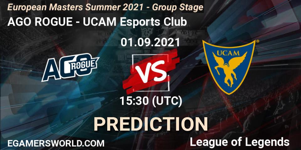 AGO ROGUE - UCAM Esports Club: ennuste. 01.09.2021 at 15:30, LoL, European Masters Summer 2021 - Group Stage