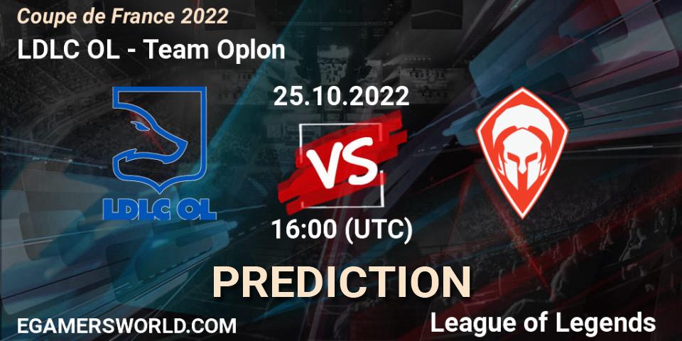 LDLC OL - Team Oplon: ennuste. 25.10.2022 at 16:00, LoL, Coupe de France 2022