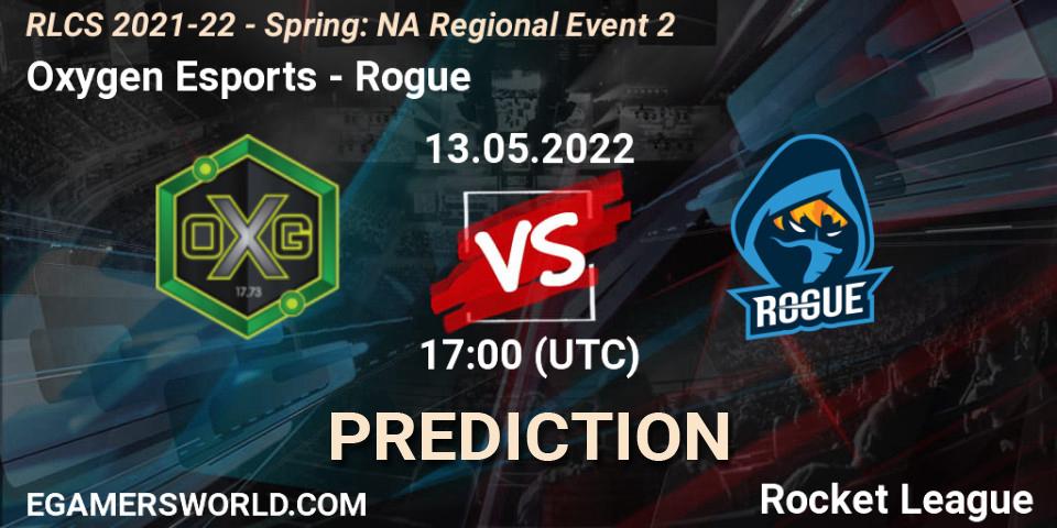 Oxygen Esports - Rogue: ennuste. 13.05.22, Rocket League, RLCS 2021-22 - Spring: NA Regional Event 2