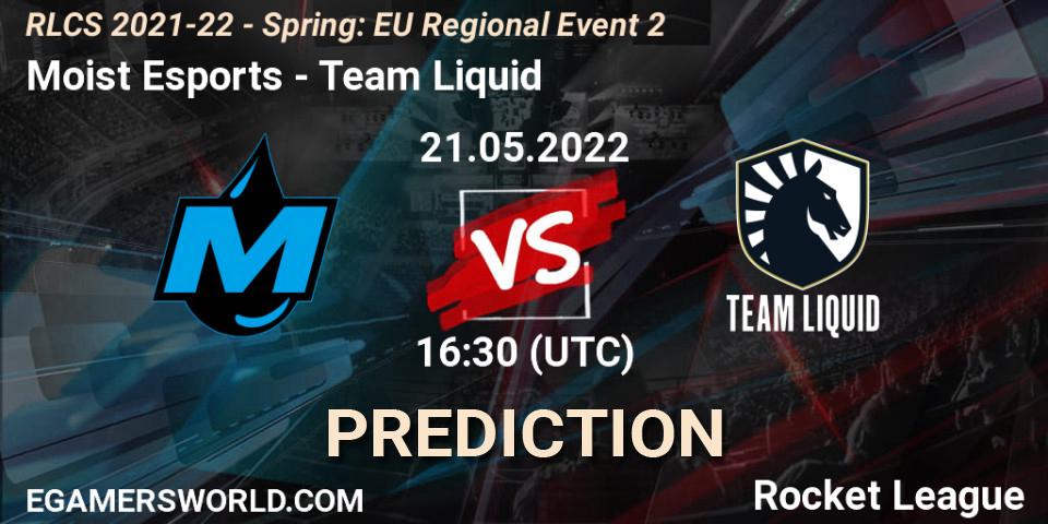Moist Esports - Team Liquid: ennuste. 21.05.2022 at 16:30, Rocket League, RLCS 2021-22 - Spring: EU Regional Event 2