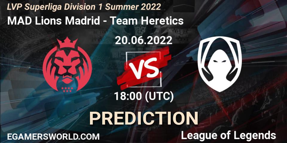 MAD Lions Madrid - Team Heretics: ennuste. 20.06.2022 at 18:00, LoL, LVP Superliga Division 1 Summer 2022