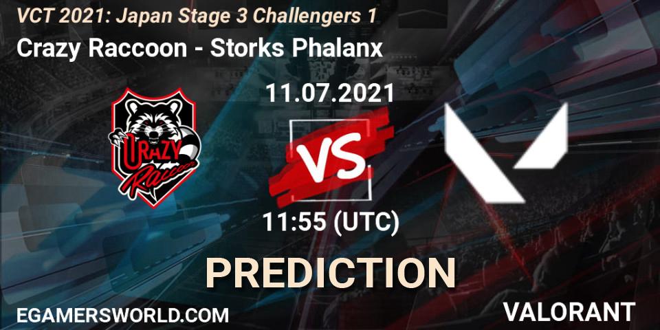 Crazy Raccoon - Storks Phalanx: ennuste. 11.07.2021 at 12:30, VALORANT, VCT 2021: Japan Stage 3 Challengers 1
