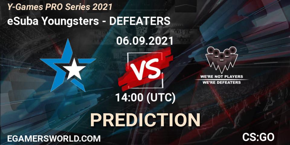 eSuba Youngsters - DEFEATERS: ennuste. 06.09.2021 at 14:00, Counter-Strike (CS2), Y-Games PRO Series 2021