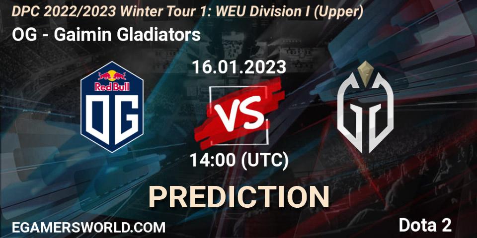 OG - Gaimin Gladiators: ennuste. 16.01.2023 at 13:57, Dota 2, DPC 2022/2023 Winter Tour 1: WEU Division I (Upper)