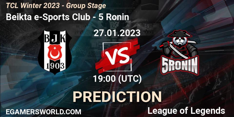 Beşiktaş e-Sports Club - 5 Ronin: ennuste. 27.01.2023 at 18:30, LoL, TCL Winter 2023 - Group Stage
