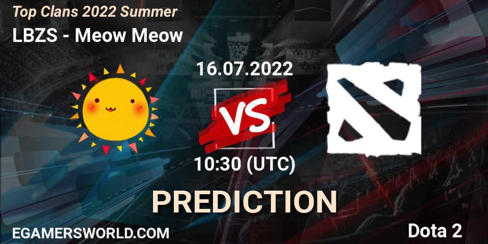 LBZS - Meow Meow: ennuste. 16.07.2022 at 10:07, Dota 2, Top Clans 2022 Summer