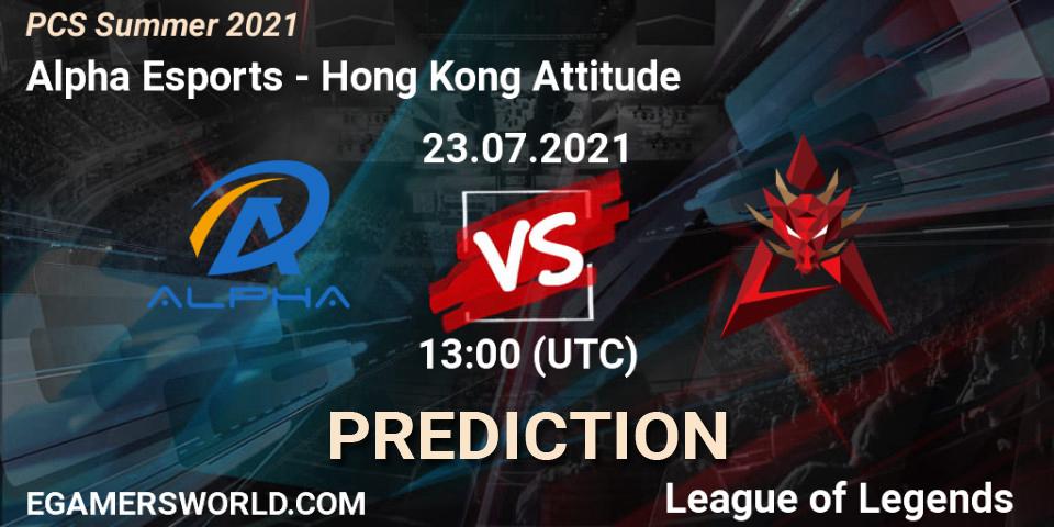 Alpha Esports - Hong Kong Attitude: ennuste. 23.07.21, LoL, PCS Summer 2021