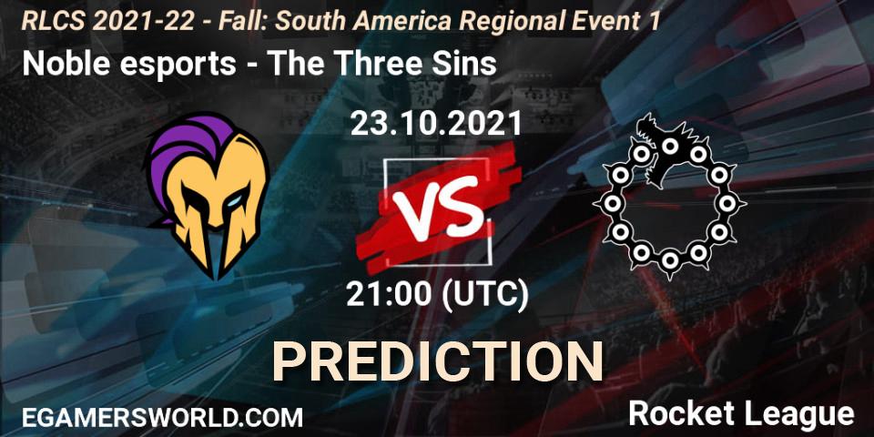 Noble esports - The Three Sins: ennuste. 23.10.21, Rocket League, RLCS 2021-22 - Fall: South America Regional Event 1