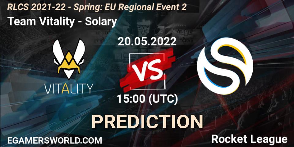 Team Vitality - Solary: ennuste. 20.05.22, Rocket League, RLCS 2021-22 - Spring: EU Regional Event 2