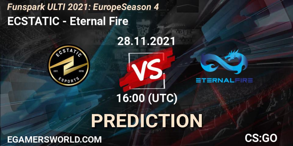 ECSTATIC - Eternal Fire: ennuste. 28.11.2021 at 16:00, Counter-Strike (CS2), Funspark ULTI 2021: Europe Season 4