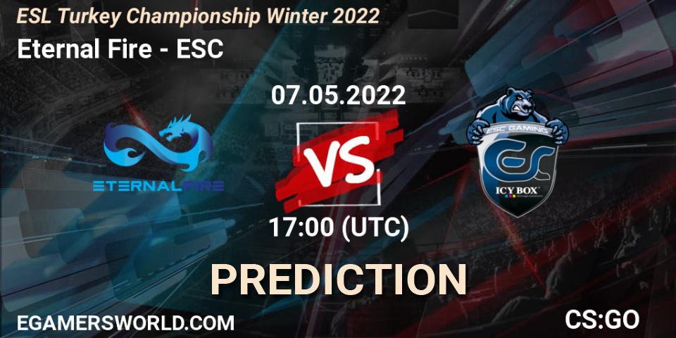 Eternal Fire - ESC: ennuste. 07.05.2022 at 17:00, Counter-Strike (CS2), ESL Türkiye Şampiyonası: Winter 2022