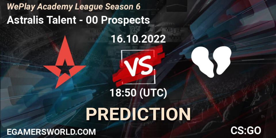 Astralis Talent - 00 Prospects: ennuste. 16.10.22, CS2 (CS:GO), WePlay Academy League Season 6