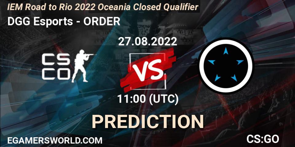 DGG Esports - ORDER: ennuste. 27.08.22, CS2 (CS:GO), IEM Road to Rio 2022 Oceania Closed Qualifier