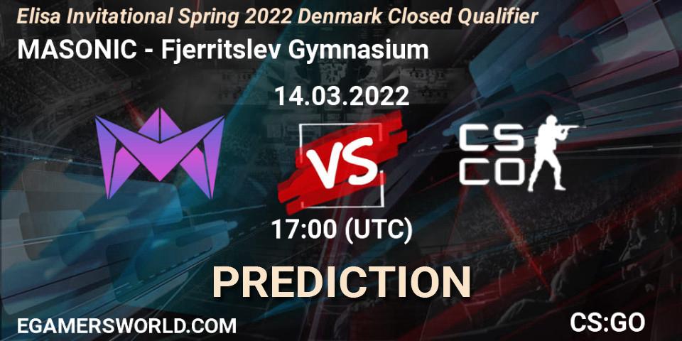 MASONIC - Fjerritslev Gymnasium: ennuste. 14.03.2022 at 17:05, Counter-Strike (CS2), Elisa Invitational Spring 2022 Denmark Closed Qualifier