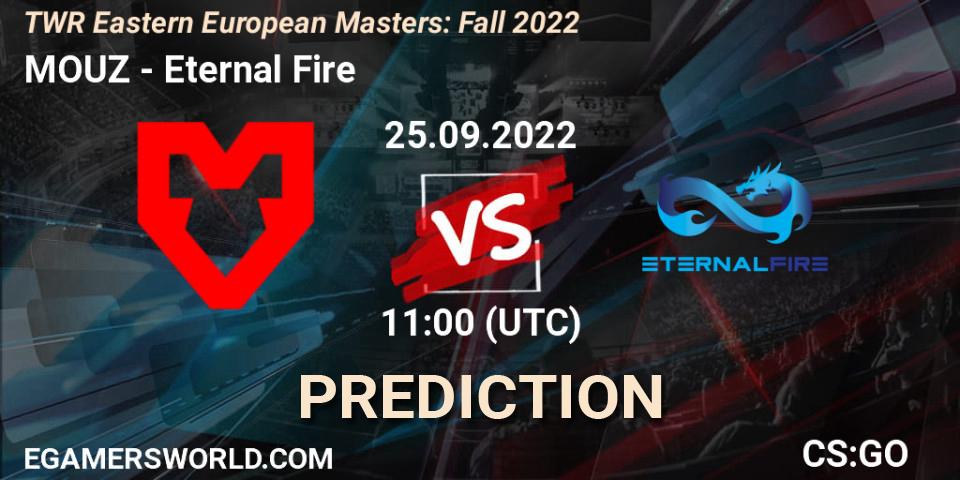 MOUZ - Eternal Fire: ennuste. 25.09.2022 at 11:30, Counter-Strike (CS2), TWR Eastern European Masters: Fall 2022