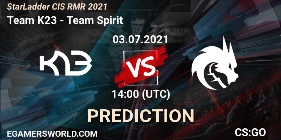 Team K23 - Team Spirit: ennuste. 03.07.2021 at 14:00, Counter-Strike (CS2), StarLadder CIS RMR 2021