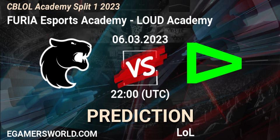 FURIA Esports Academy - LOUD Academy: ennuste. 06.03.2023 at 22:00, LoL, CBLOL Academy Split 1 2023