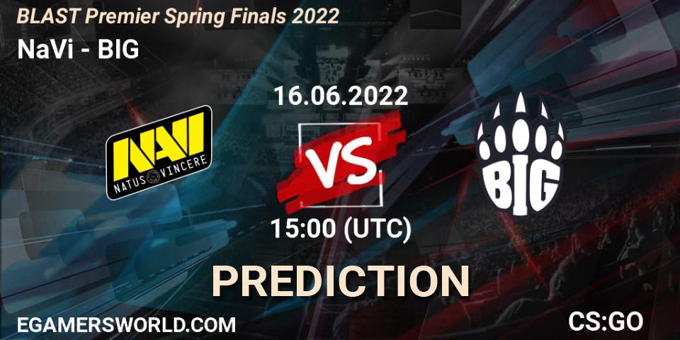 NaVi - BIG: ennuste. 16.06.22, CS2 (CS:GO), BLAST Premier Spring Finals 2022 