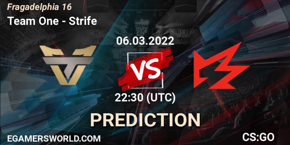 Team One - Strife: ennuste. 06.03.2022 at 23:40, Counter-Strike (CS2), Fragadelphia 16
