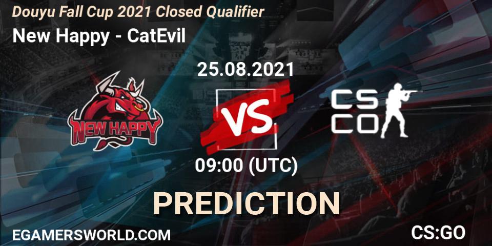 New Happy - CatEvil: ennuste. 25.08.2021 at 09:10, Counter-Strike (CS2), Douyu Fall Cup 2021 Closed Qualifier