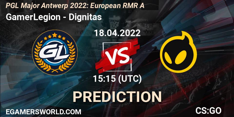 GamerLegion - Dignitas: ennuste. 18.04.22, CS2 (CS:GO), PGL Major Antwerp 2022: European RMR A