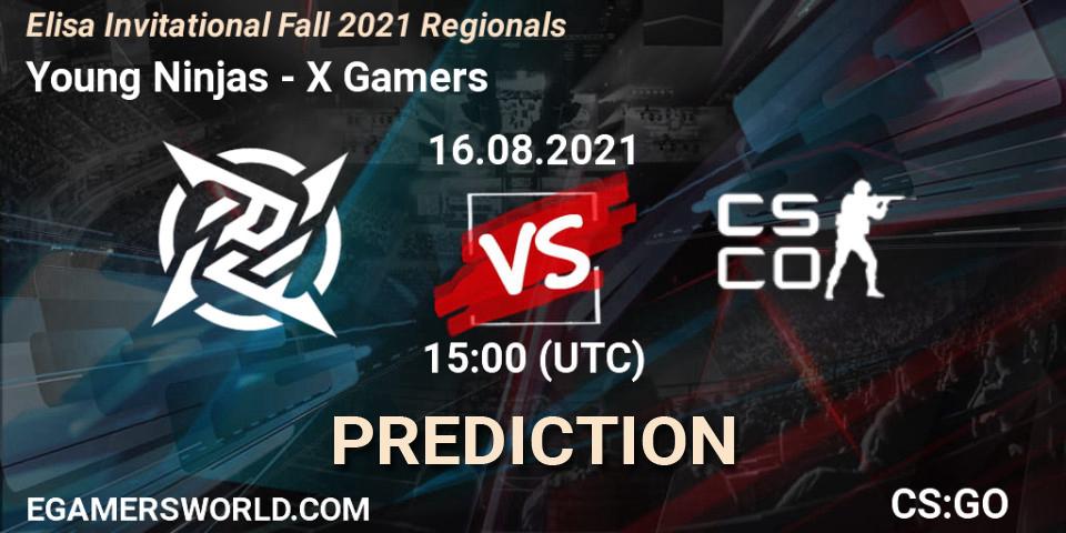 Young Ninjas - X Gamers: ennuste. 16.08.2021 at 15:00, Counter-Strike (CS2), Elisa Invitational Fall 2021 Regionals