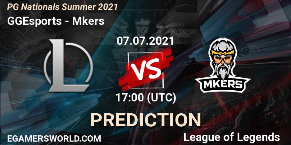 GGEsports - Mkers: ennuste. 07.07.2021 at 17:00, LoL, PG Nationals Summer 2021