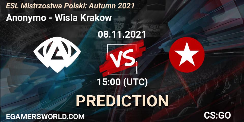 Anonymo - Wisla Krakow: ennuste. 08.11.2021 at 15:00, Counter-Strike (CS2), ESL Mistrzostwa Polski: Autumn 2021