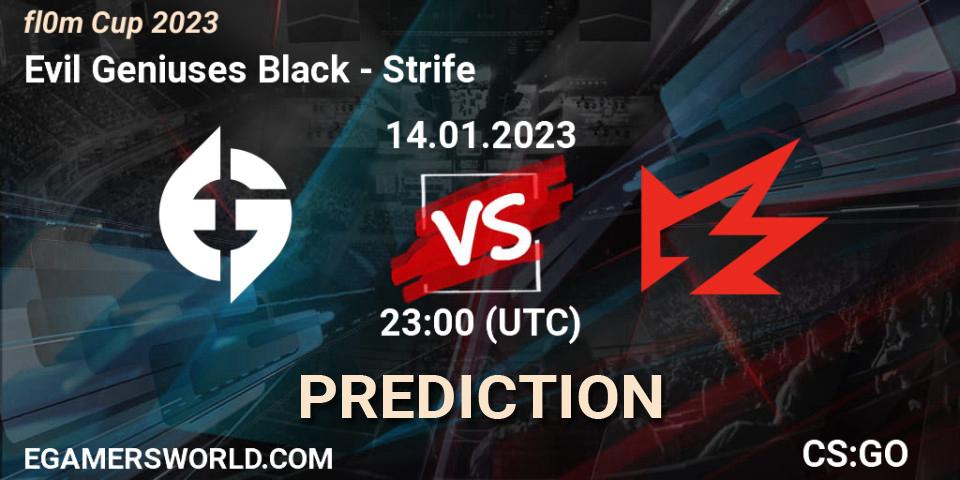 Evil Geniuses Black - Strife: ennuste. 14.01.2023 at 23:00, Counter-Strike (CS2), fl0m Cup 2023