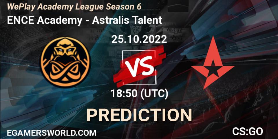ENCE Academy - Astralis Talent: ennuste. 25.10.2022 at 19:20, Counter-Strike (CS2), WePlay Academy League Season 6
