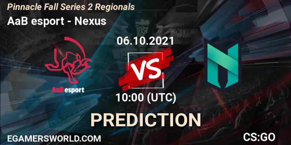 AaB esport - Nexus: ennuste. 06.10.2021 at 10:05, Counter-Strike (CS2), Pinnacle Fall Series 2 Regionals
