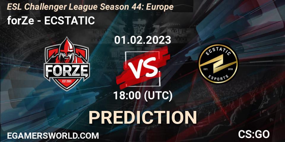 forZe - ECSTATIC: ennuste. 01.02.23, CS2 (CS:GO), ESL Challenger League Season 44: Europe