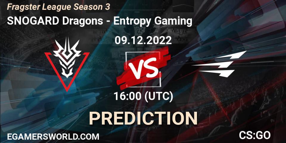 SNOGARD Dragons - Entropy Gaming: ennuste. 09.12.2022 at 16:00, Counter-Strike (CS2), Fragster League Season 3