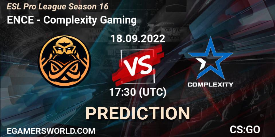 ENCE - Complexity Gaming: ennuste. 18.09.2022 at 17:30, Counter-Strike (CS2), ESL Pro League Season 16