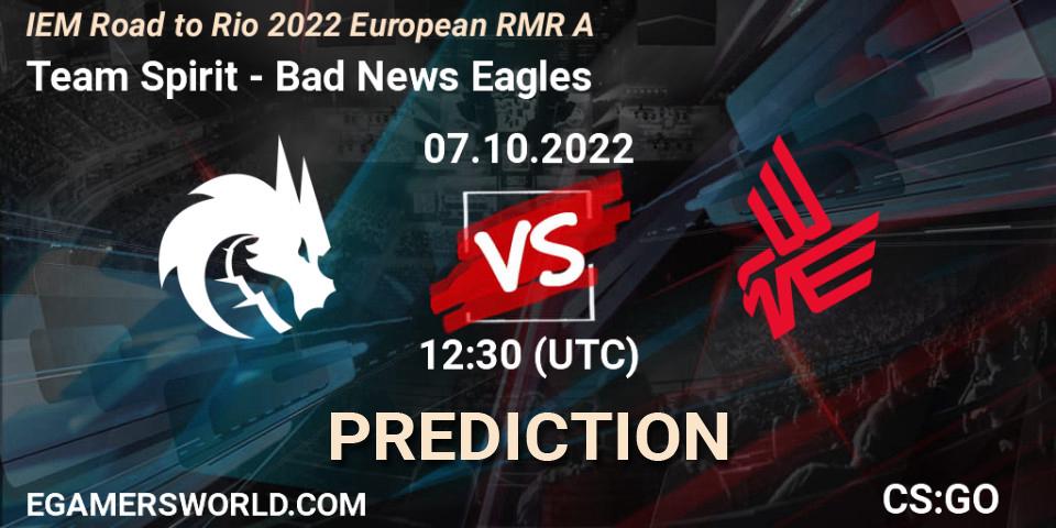 Team Spirit - Bad News Eagles: ennuste. 07.10.22, CS2 (CS:GO), IEM Road to Rio 2022 European RMR A