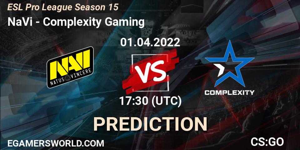 NaVi - Complexity Gaming: ennuste. 01.04.22, CS2 (CS:GO), ESL Pro League Season 15