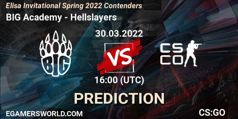 BIG Academy - Hellslayers: ennuste. 30.03.2022 at 13:00, Counter-Strike (CS2), Elisa Invitational Spring 2022 Contenders