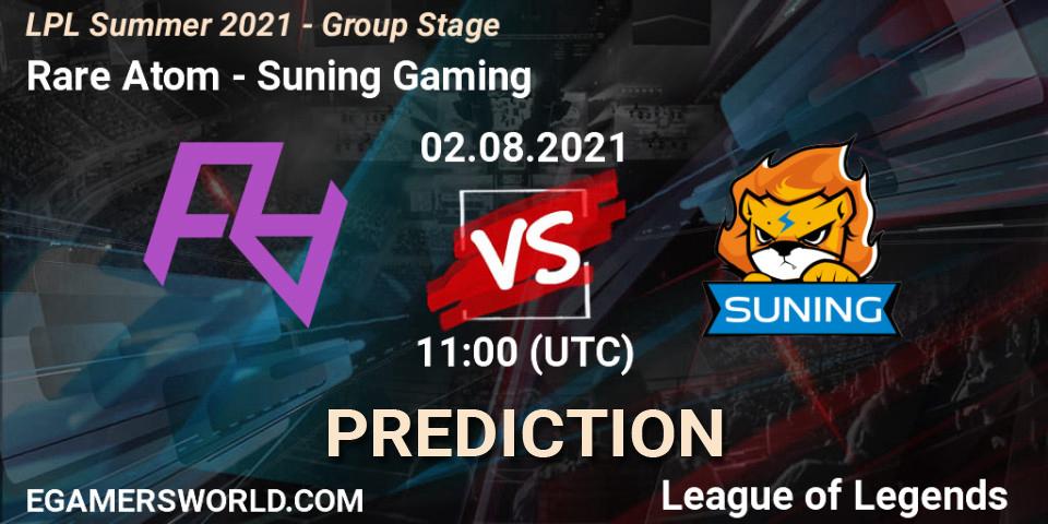 Rare Atom - Suning Gaming: ennuste. 02.08.2021 at 11:40, LoL, LPL Summer 2021 - Group Stage