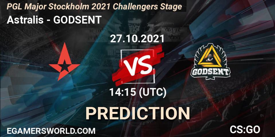 Astralis - GODSENT: ennuste. 27.10.2021 at 13:20, Counter-Strike (CS2), PGL Major Stockholm 2021 Challengers Stage
