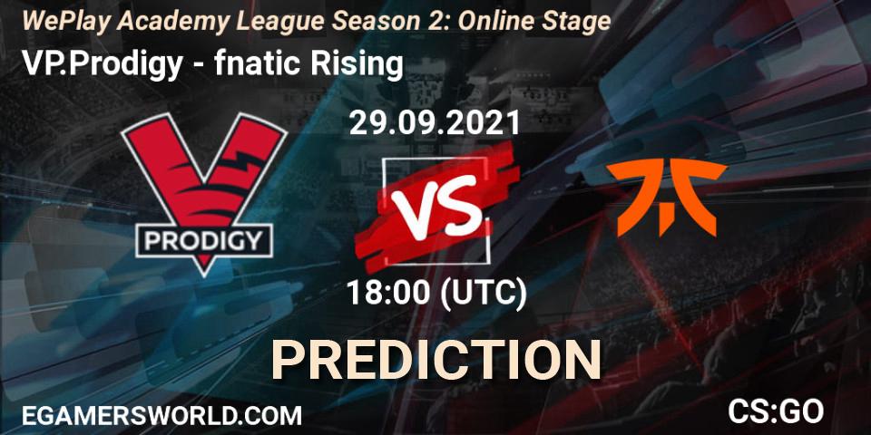 VP.Prodigy - fnatic Rising: ennuste. 29.09.2021 at 17:30, Counter-Strike (CS2), WePlay Academy League Season 2: Online Stage